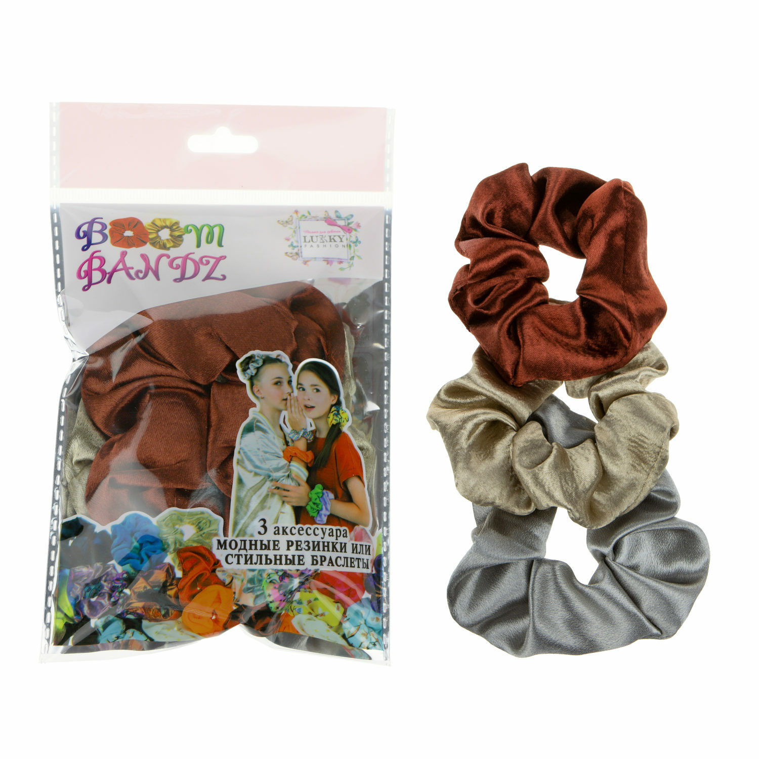 Аксессуар для волос Lukky резинка Fashion BOOM BANDZ набор из 3 шт Рок-н-ролл Т20296 - фото 2