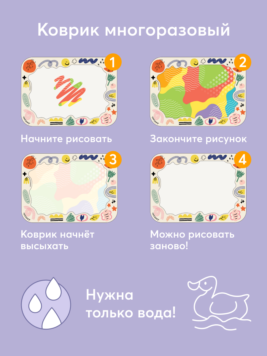 Коврик для рисования водой Happy Baby Aqua Draw - фото 2