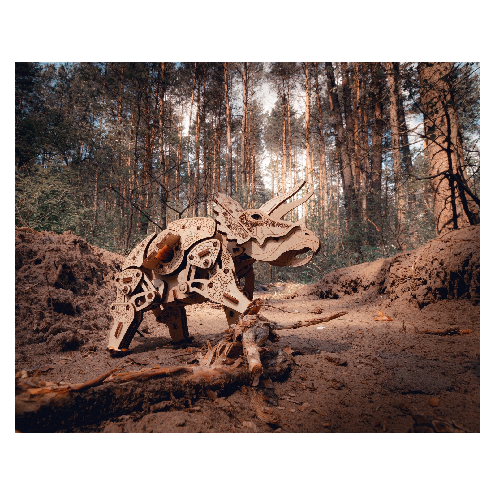 Конструктор Eco Wood Art Динозавр Трицератопс деревянный - фото 12