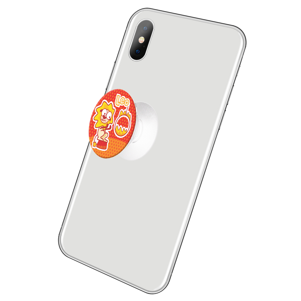 Держатель для телефона Krutoff Попсокет Знак Зодиака мультяшный Лев - фото 2