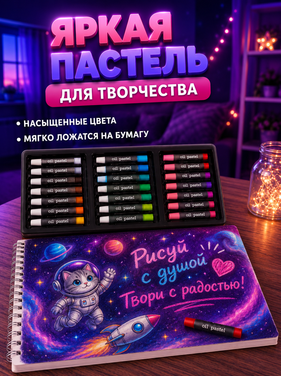 Набор для рисования LABI Космо кот 147 шт. - фото 3