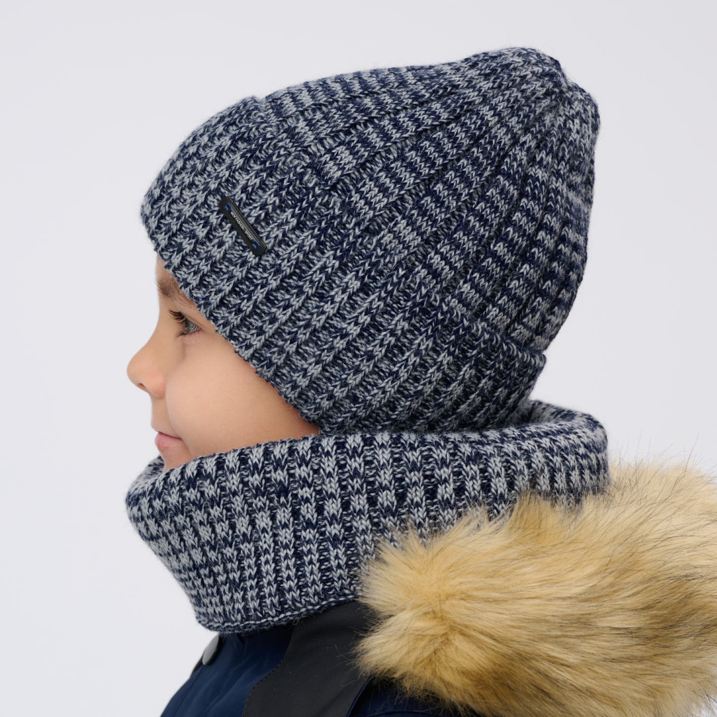Шапка и снуд KUBRIO KU-H-107-WIN-BICOLOR-Dblue-grey - фото 3