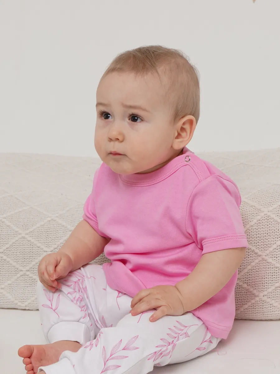 Футболка 3 шт Супер Пупс нбр/3пр/футб/розовыеветочкилисточки - фото 12