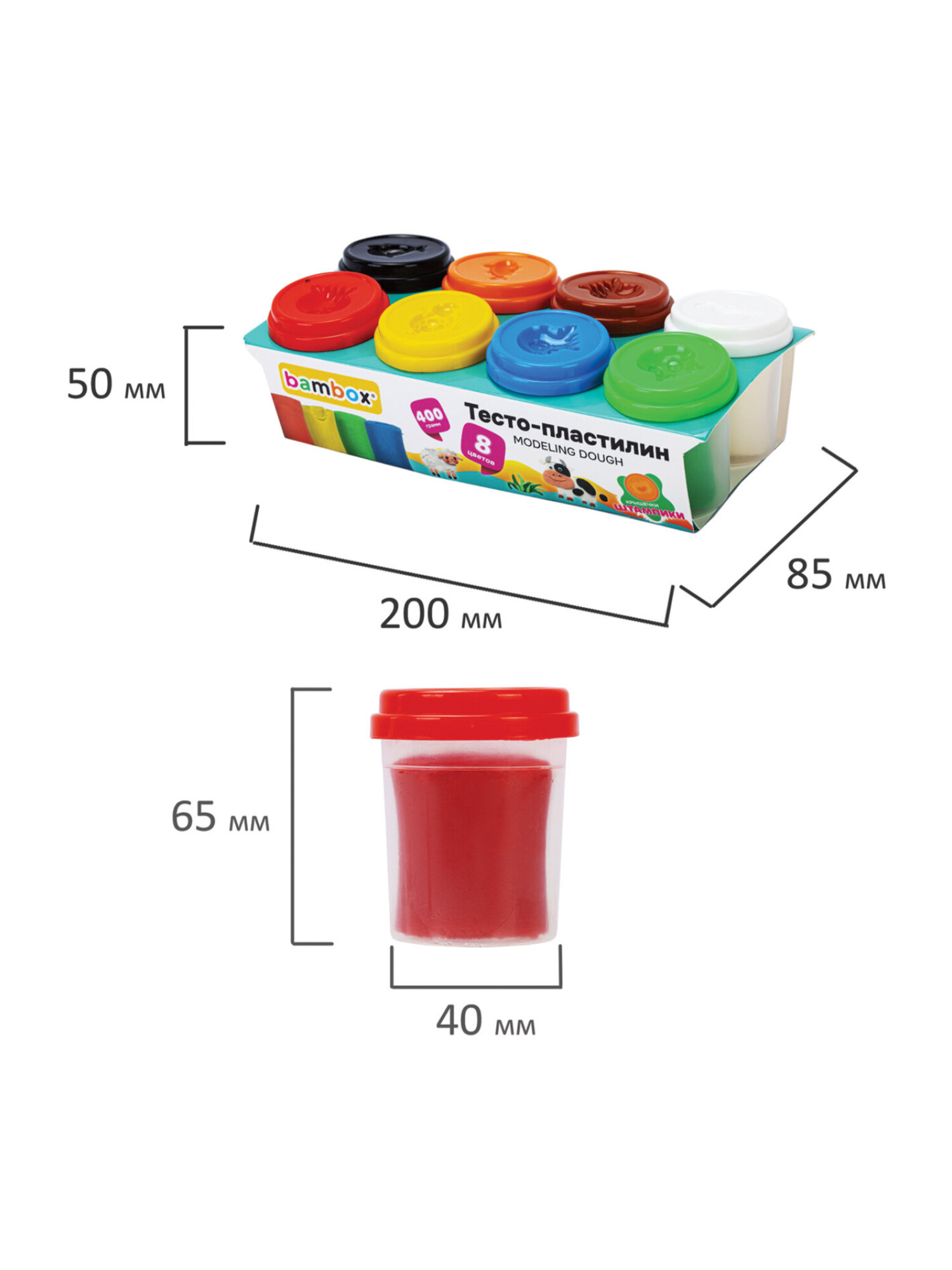 Тесто для лепки BAMBOX 8 цв. - фото 6