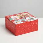 Коробка Дарите Счастье складная «Зимний город». 15×15×7 см
