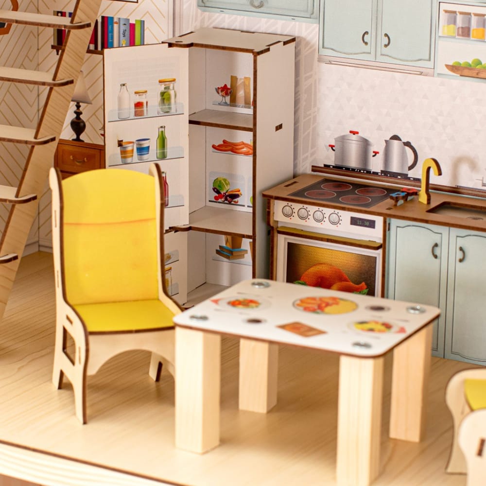 Домик для кукол M-WOOD 105 см с мебелью 3032 - фото 7
