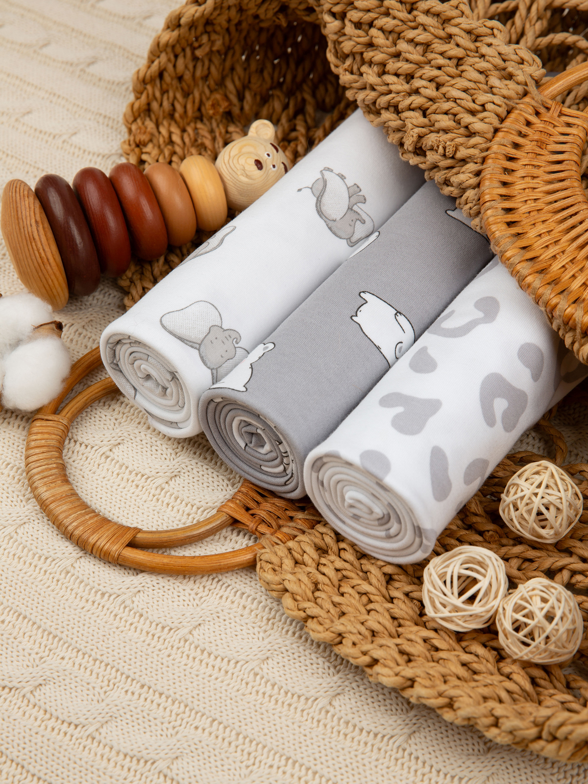 Пелёнка inlovery трикотаж 85х100 см 3 шт. - фото 5