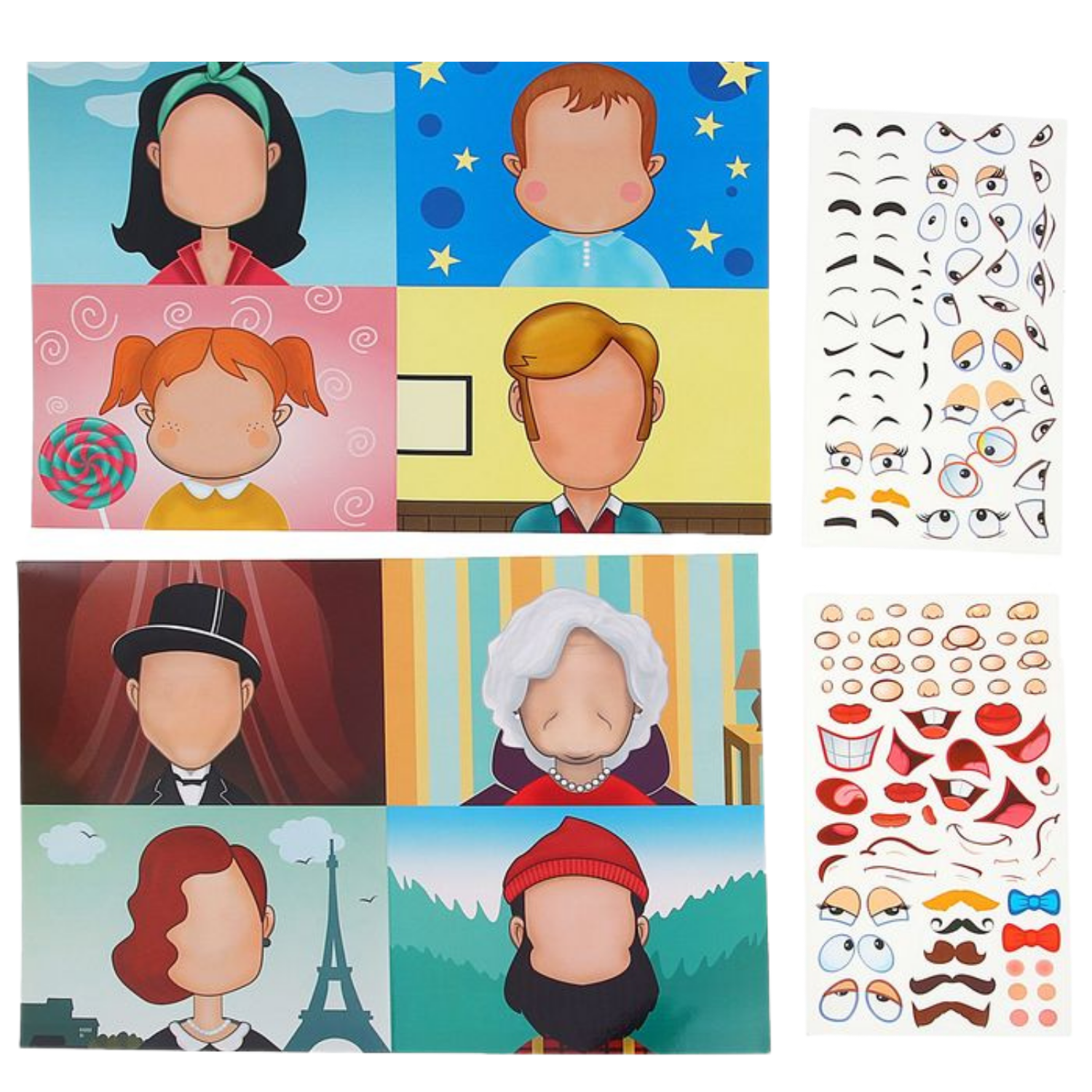 Развивающая игра Нескучные игры Лица и Эмоции с волшебными наклейками - фото 3