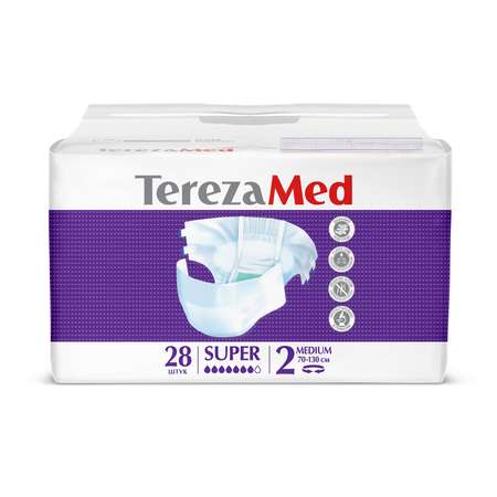 Подгузники TerezaMed впитывающие на липучках Super Medium №2 70-130 см 28 шт