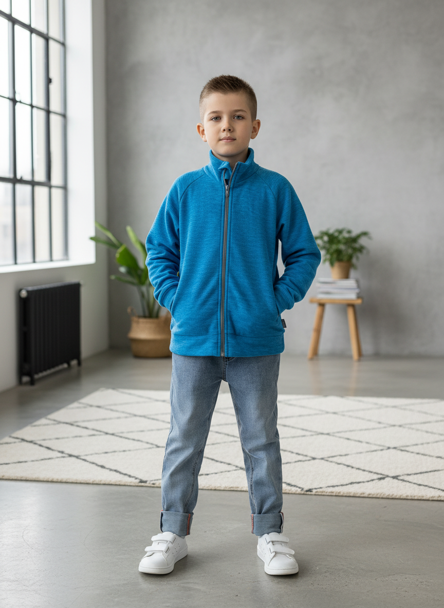 Изображение товара Толстовка Утенок для мальчика и девочки на флисе, модель 140