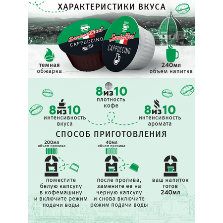 Кофе молотый в капсулах Santa Ricci капсулы dolce gusto для кофемашины дольче густо капучино 12 шт