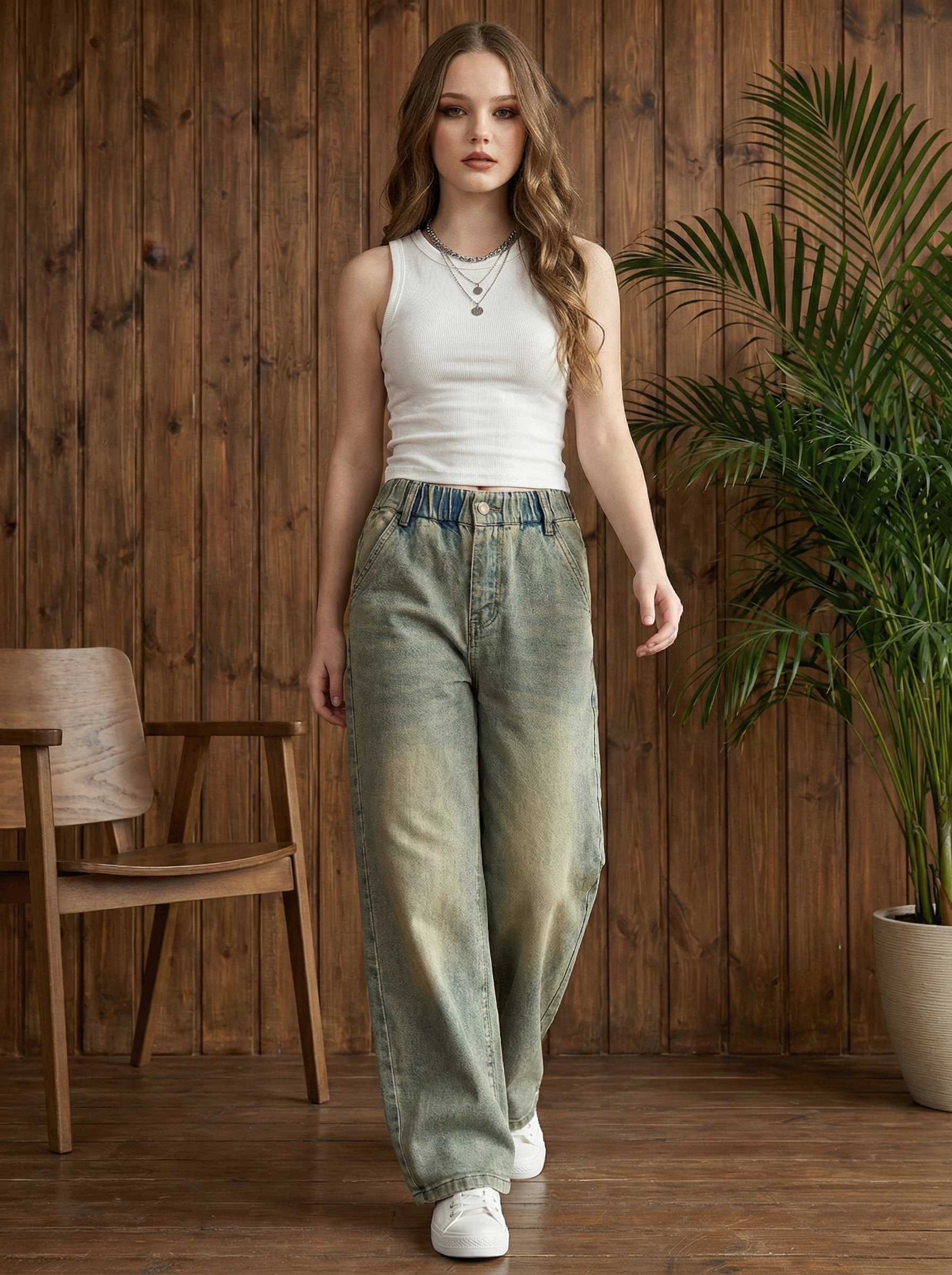 Джинсы-трубы СИНИЙ МИР WD91560NJ-G63 - фото 2