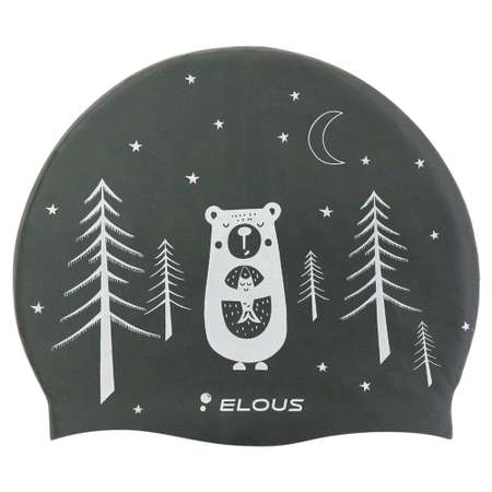 Шапочка для плавания Elous EL008 силиконовая медвеженок