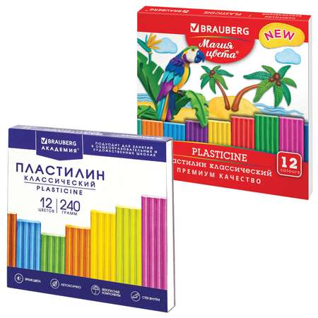 Пластилин Brauberg 12 цв.