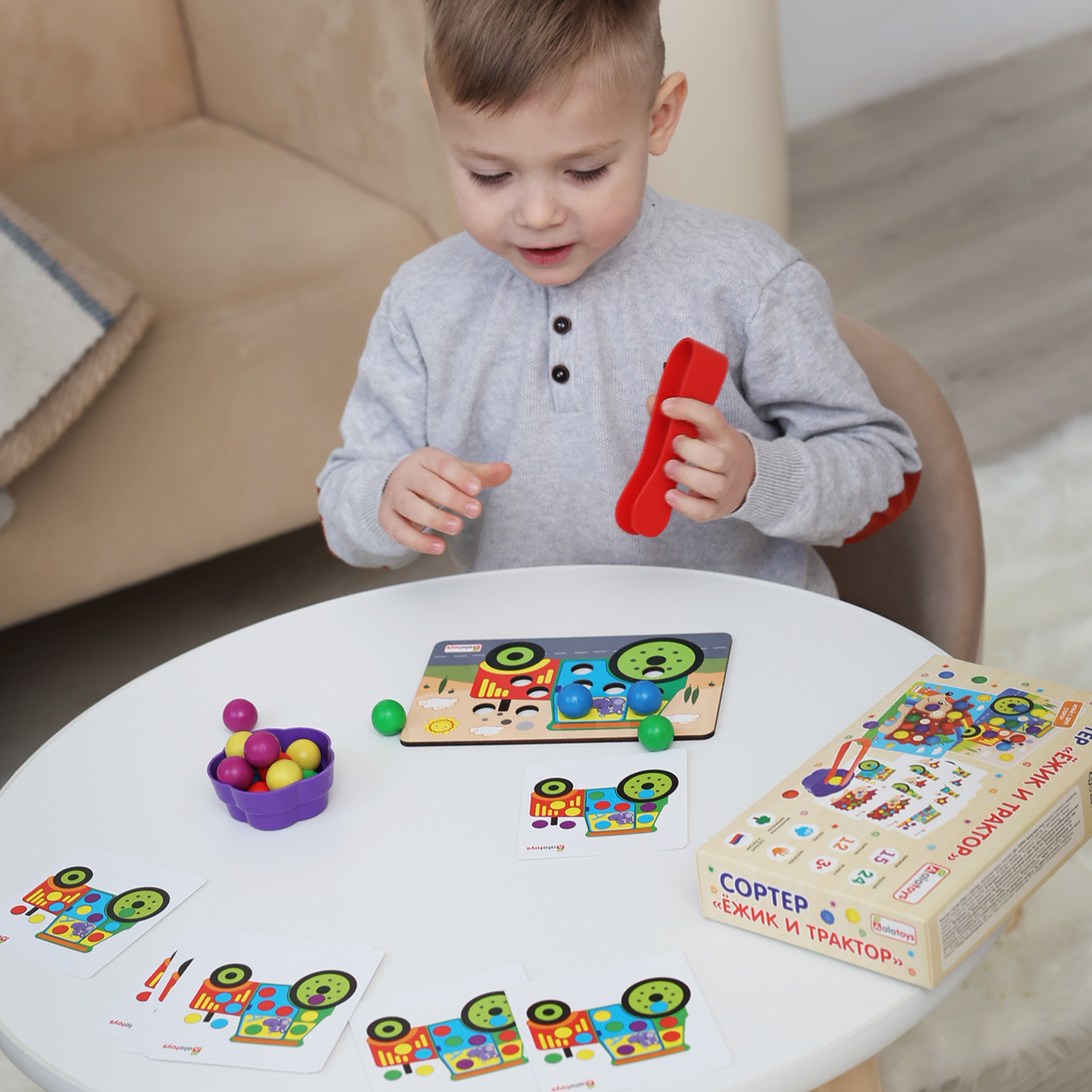 Игрушка Alatoys сортер Ежик и трактор в ассортименте - фото 8
