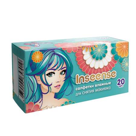 Влажные салфетки INSEENSE для снятия макияжа 20 шт.