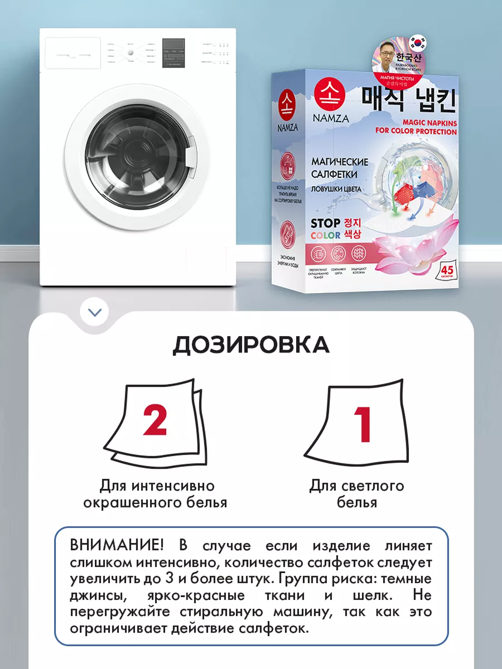 Салфетки для стирки NAMZA Салфетки для стирки 90 шт. - фото 4