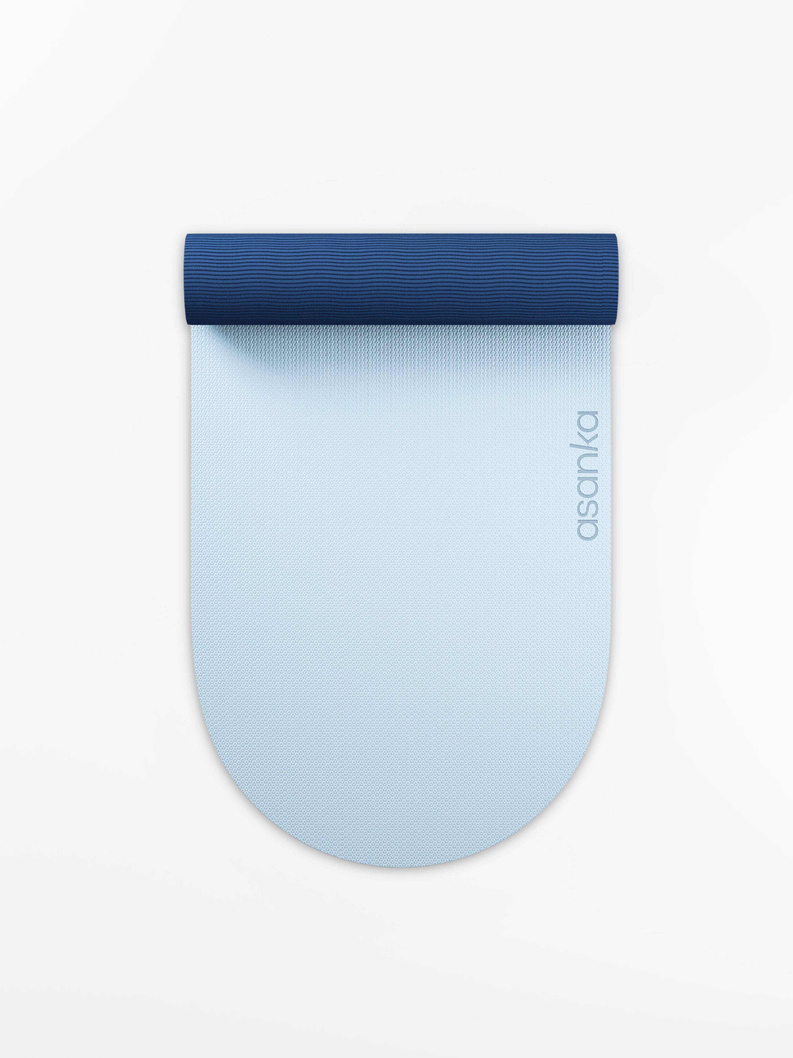 Коврик для йоги нескользящий asanka TPE голубой - фото 4