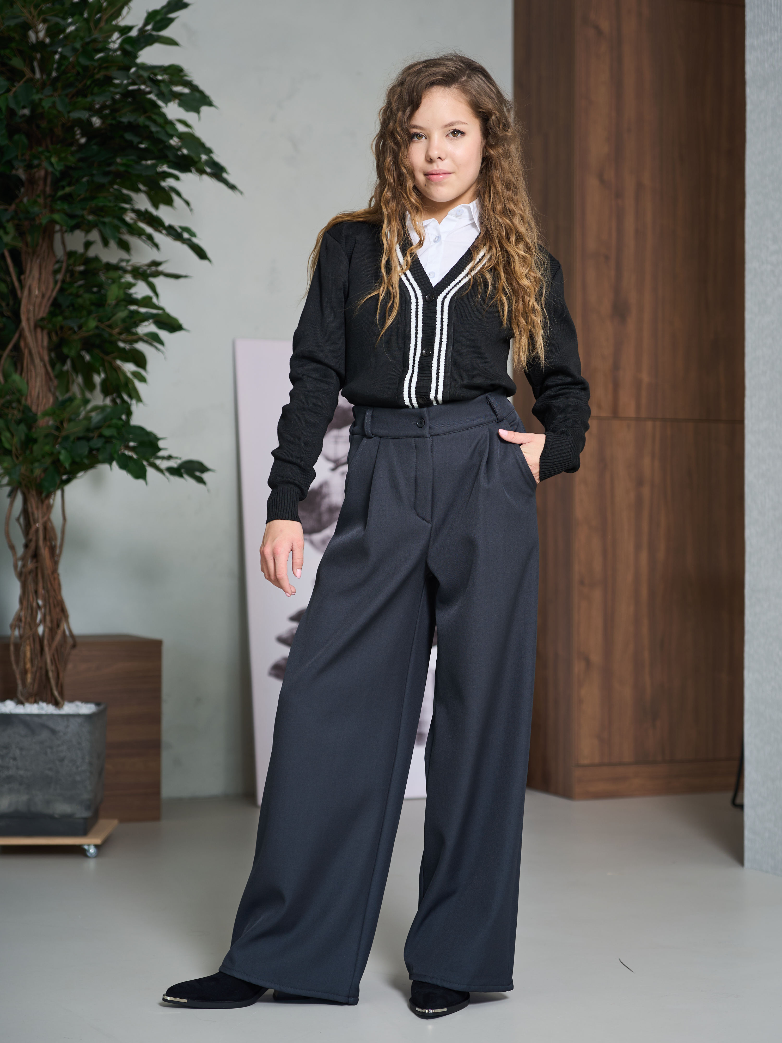 Брюки-палаццо СИНЯЯ МОДА WF501A-H39 - фото 9