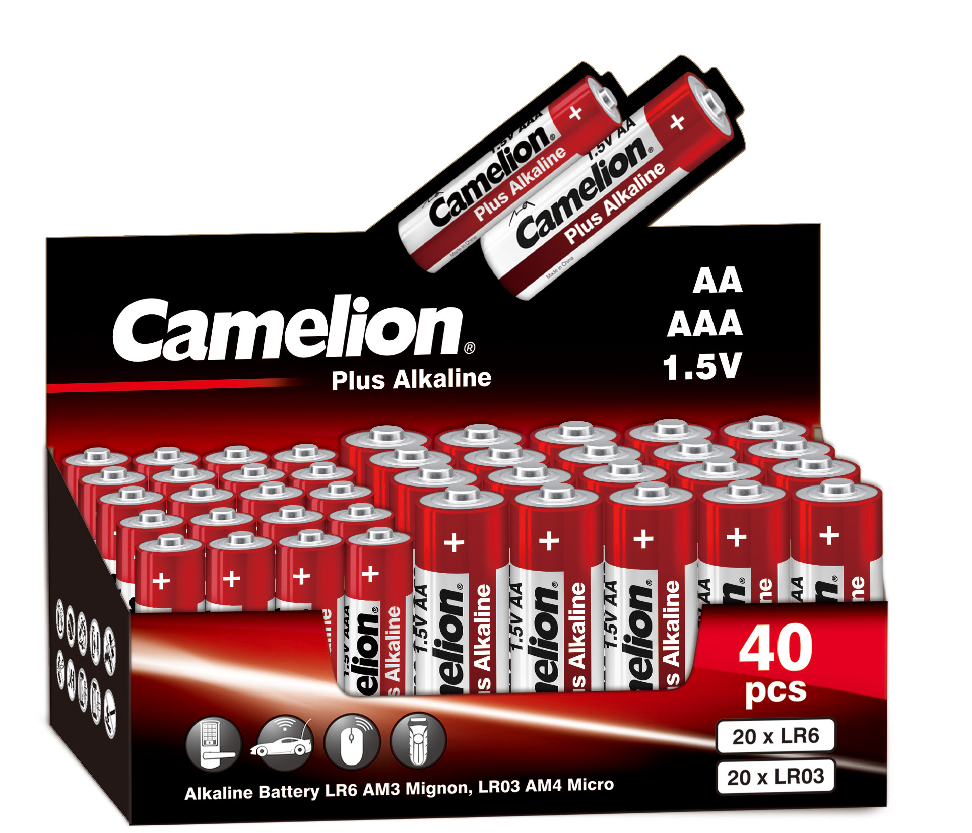 Батарейка алкалиновая Camelion Alkaline COMBO40 20LR6 + 20LR03-CB - фото 1