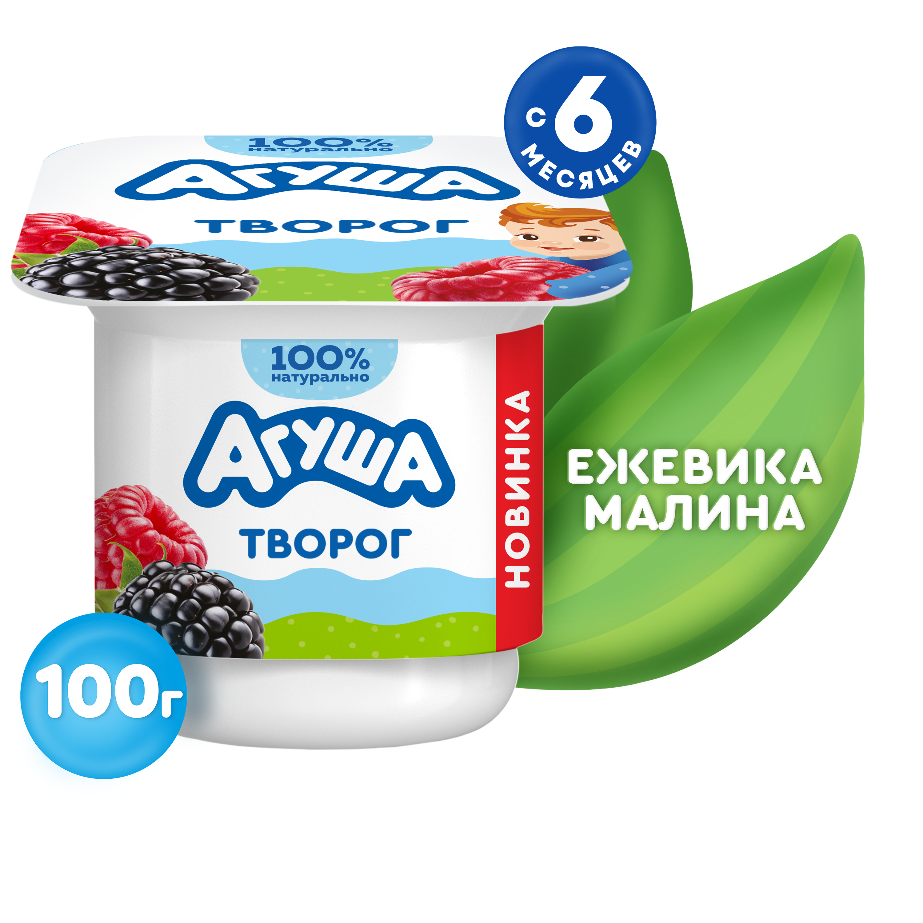 Творог фруктовый Агуша Ежевика-Малина 3.9% 100г - фото 1