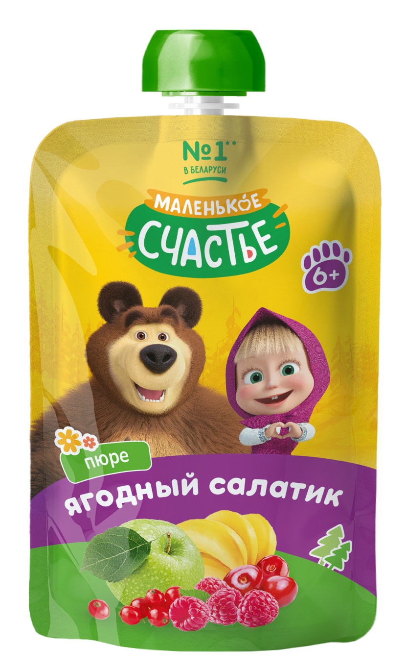 Пюре Маленькое счастье Ягодный салатик с 6 мес 85 г - фото 1