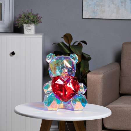 Светодиодная фигура Sima-Land «Мишка» 24×30×20 см пластик USB свечение белое