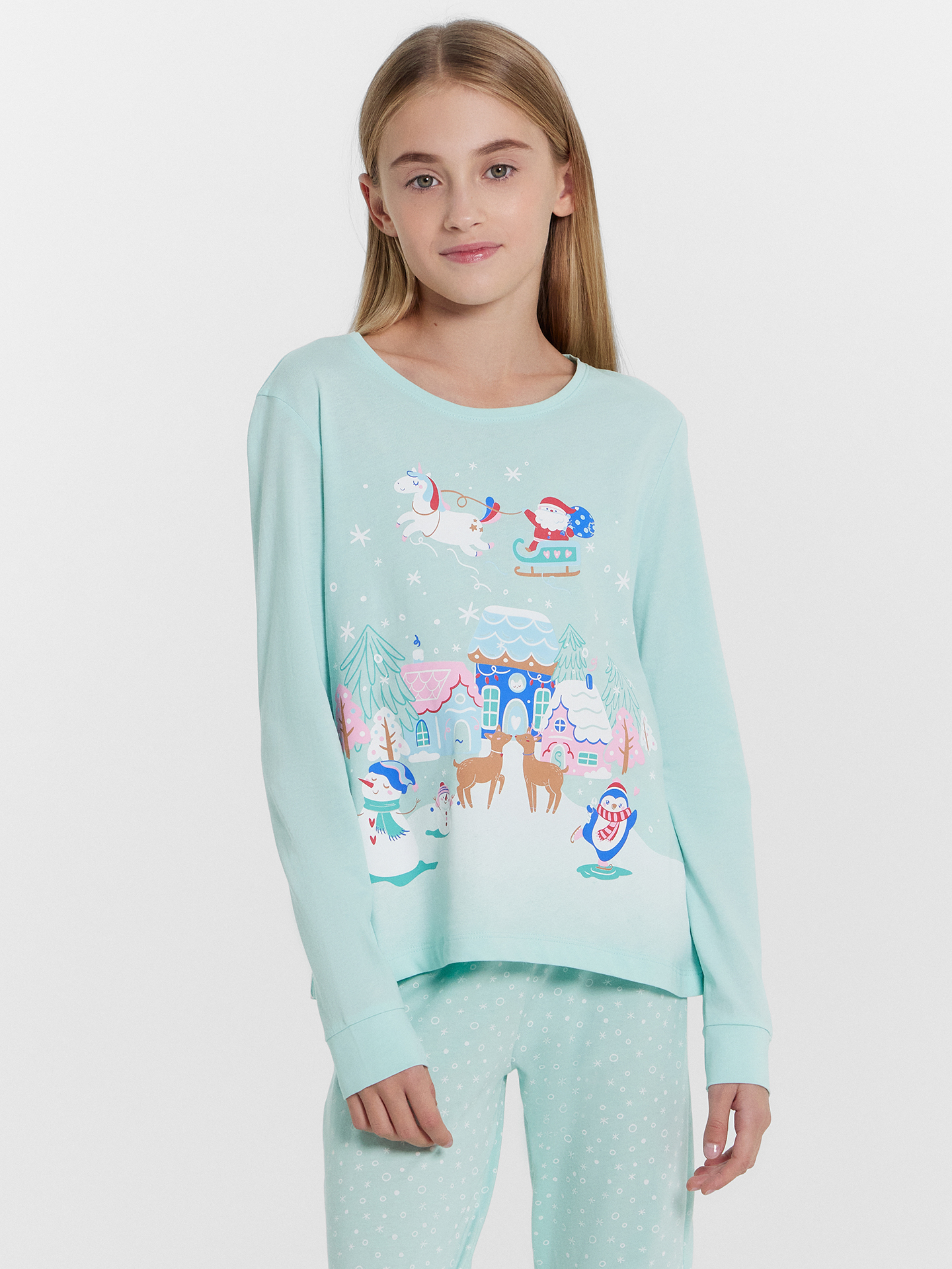 Пижама Mark Formelle (Марк Формэль) 567720/иней +белые снежинки - фото 5