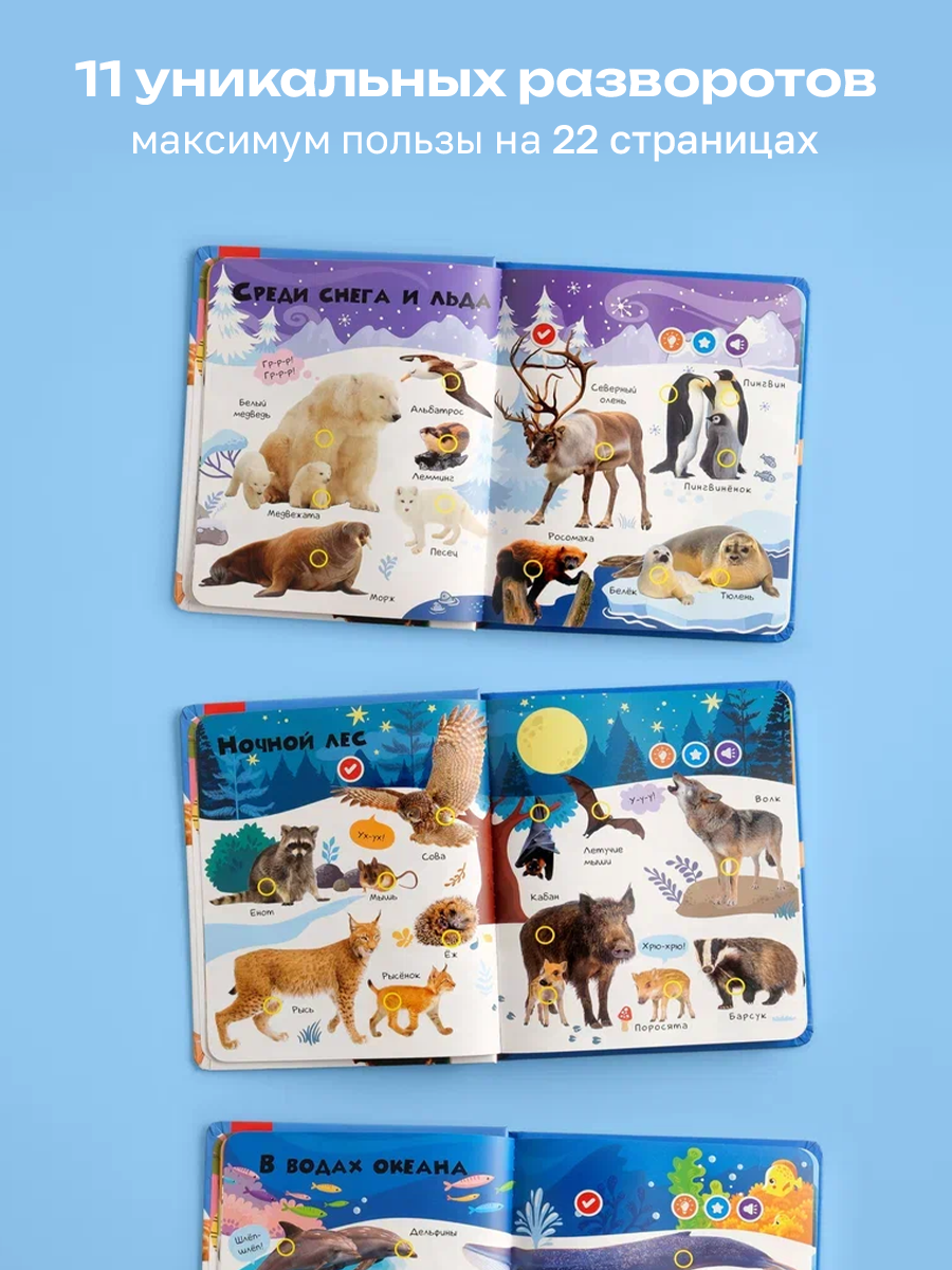Книга BertToys электронная говорящая интерактивная Нажималка Животные - фото 9