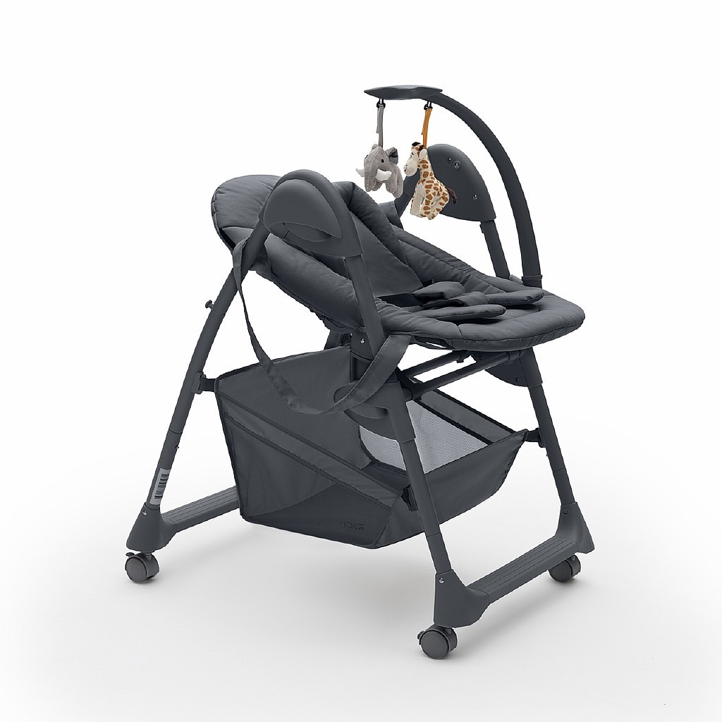 Стульчик для кормления agex Seat n Sleep серый - фото 7