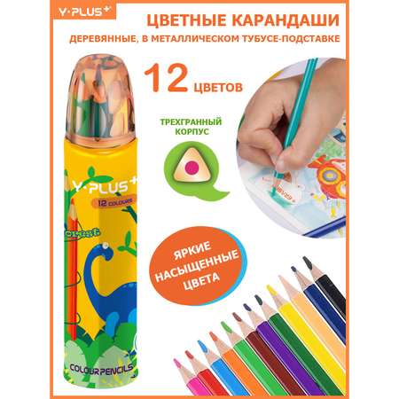 Карандаши цветные Y-plus 12 шт.