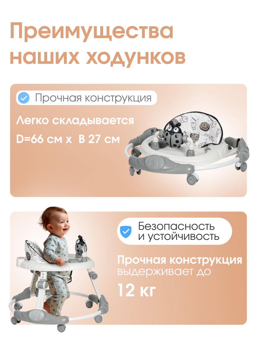 Ходунки Farfello A3 серый - фото 3