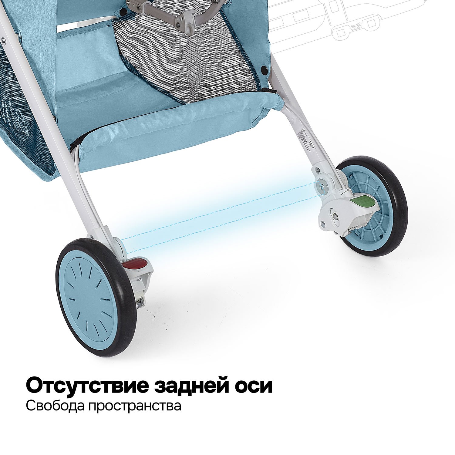 Коляска прогулочная Nuovita Giro Lux голубой - фото 25