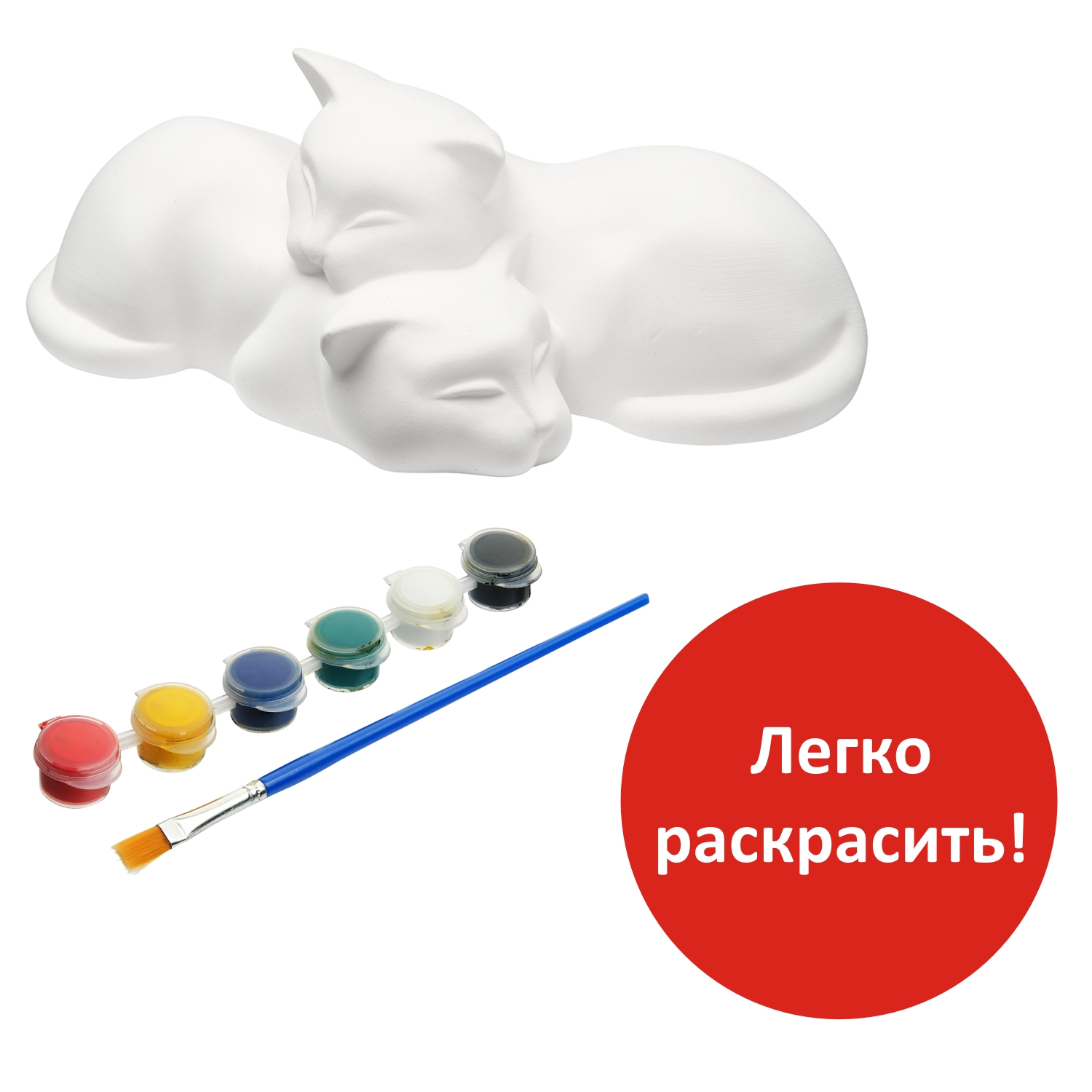Набор для творчества Раскрась и подари Котики роспись красками - фото 8