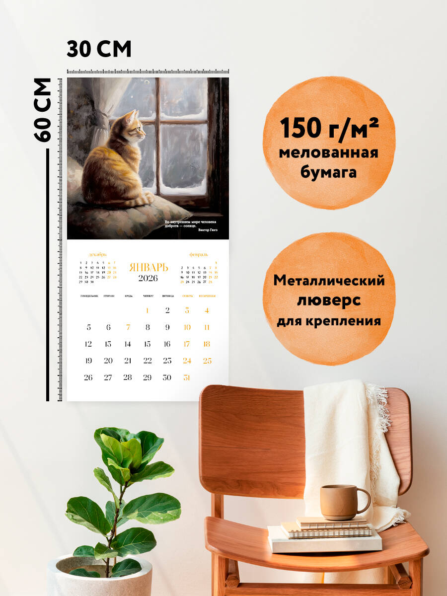 Календарь Эксмо Драгоценные мысли. Известные цитаты классиков. Календарь настенный на 2026 год - фото 3