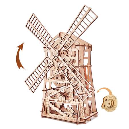 Конструктор Wood Trick Механическая мельница с мотором