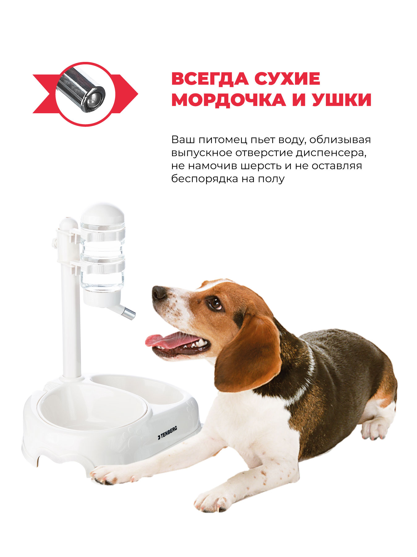 Поилка для собак Сухие усы TENBERG Water Dispenser Dual - фото 4