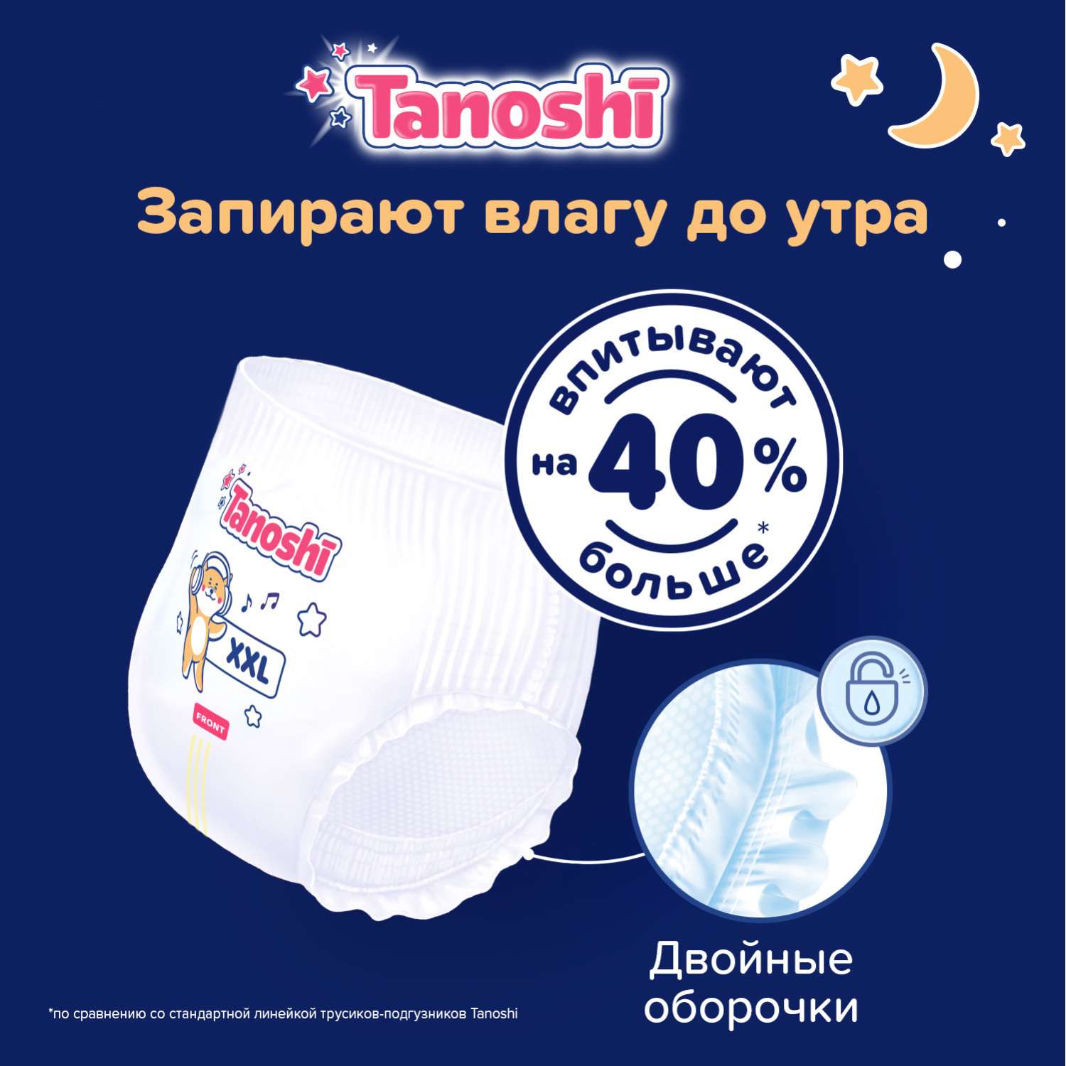 Трусики Tanoshi ночные XXL (17-25 кг) 18 шт. - фото 3