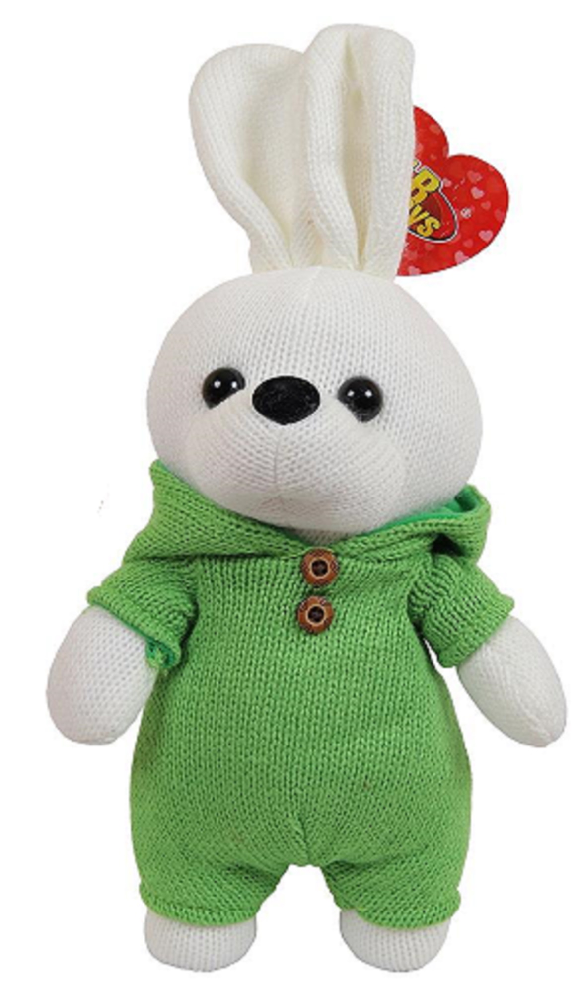 Мягкая игрушка Abtoys Зайка в зеленом костюмчике - фото 1