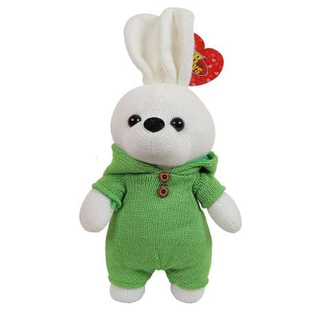 Мягкая игрушка Abtoys Зайка в зеленом костюмчике