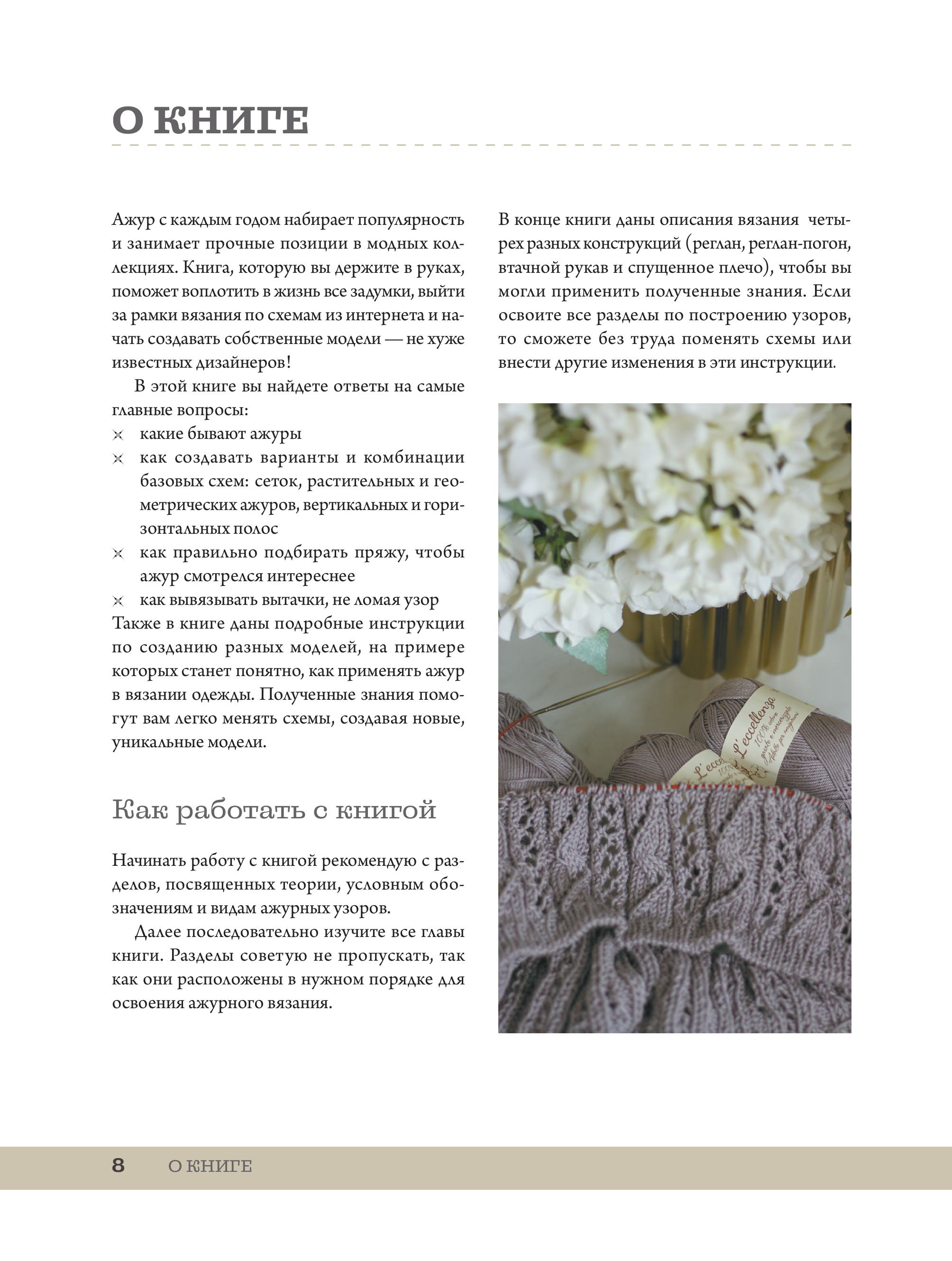 Книга БОМБОРА АЖУРНОЕ ВЯЗАНИЕ спицами от А до Я. От узора до наряда - фото 4