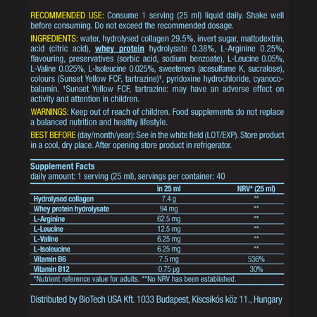 Жидкие аминокислоты BiotechUSA Amino Liquid 1000 мл. Апельсин