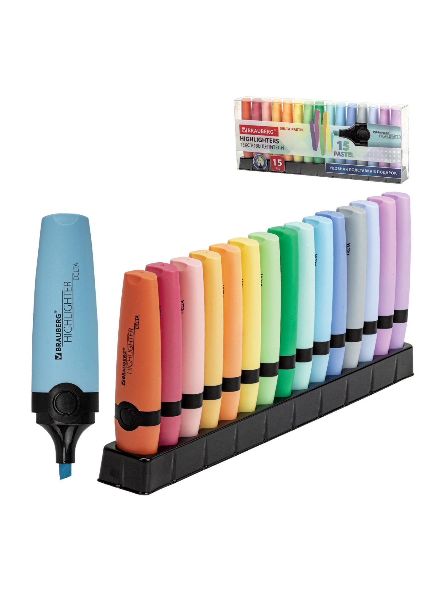 Текстовыделители Brauberg 15 шт. - фото 9
