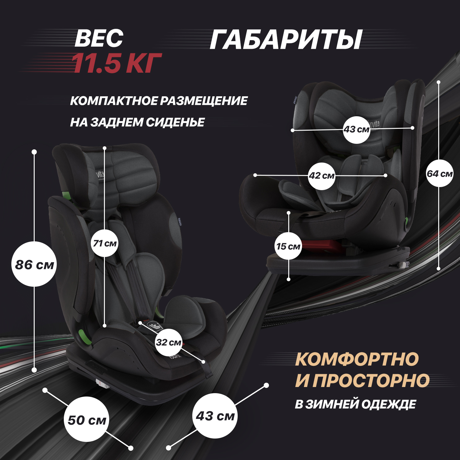 Автокресло Nuovita Isofix 1/2/3 (9-36 кг) - фото 11