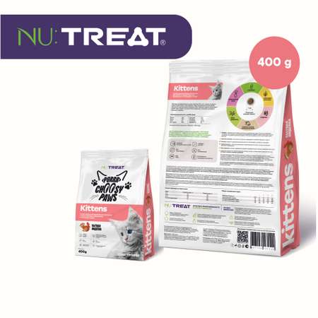 Сухой корм для котят Nu:Treat Kittens Сытная индейка‎ 400 г