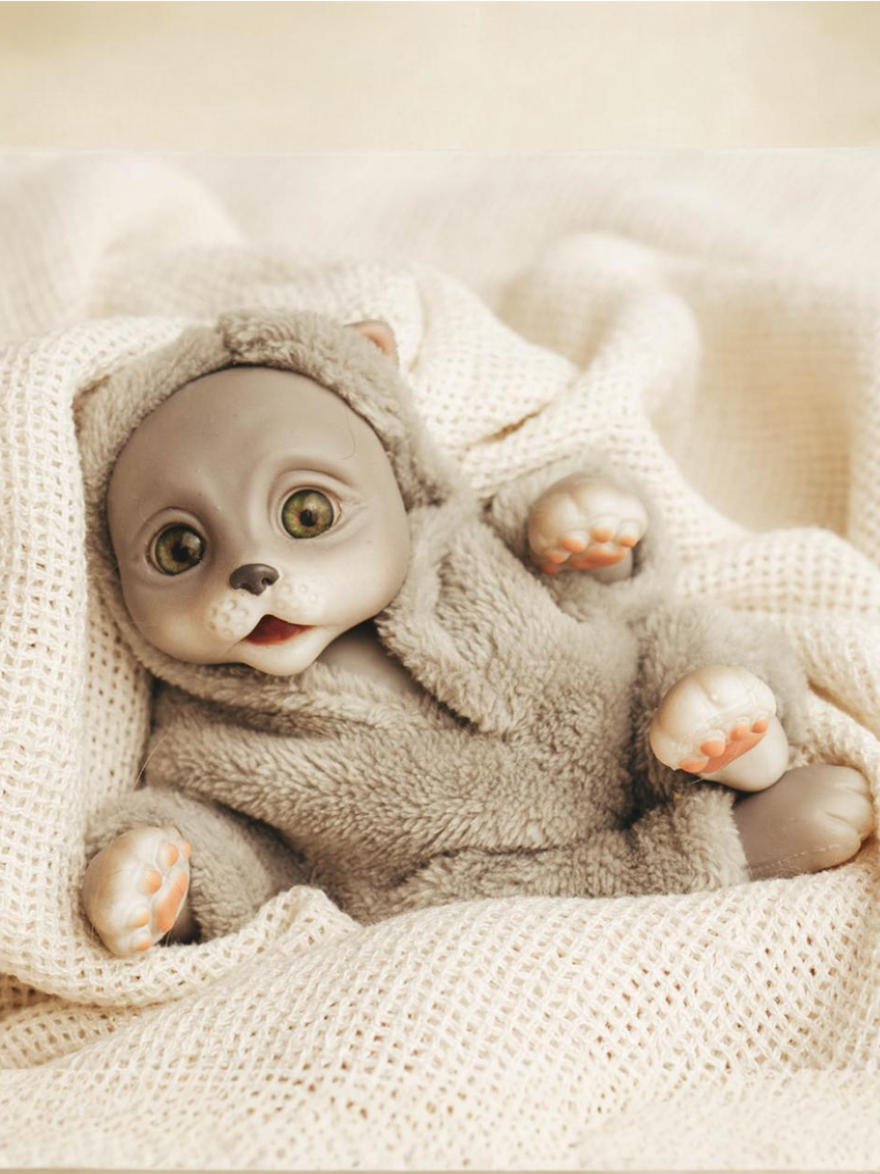 Кукла мини Magic Manufactory Magic Pets Кот реборн серый высота 19 см 4631175965861 - фото 1