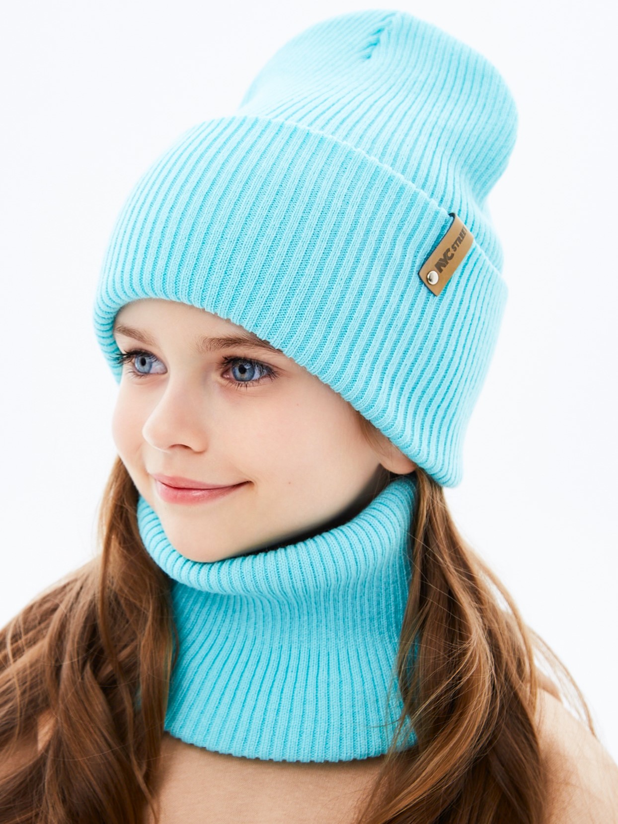 Шапка и снуд KUBRIO KU-H-72-lopataG-Turq - фото 1