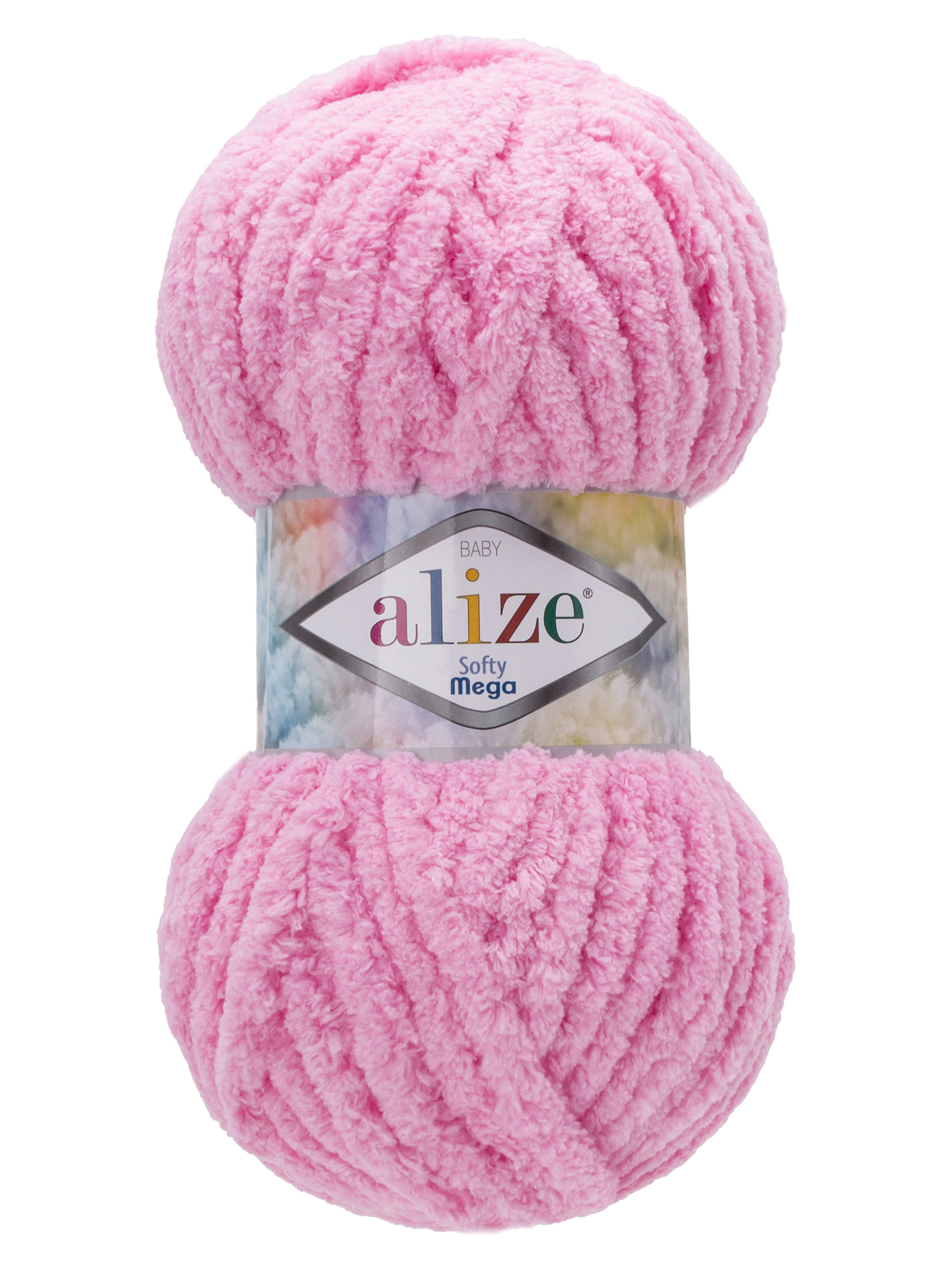 Пряжа для вязания Alize softy mega 100 гр 70 м микрополиэстер мягкая 185 детский розовый 5 мотков - фото 4