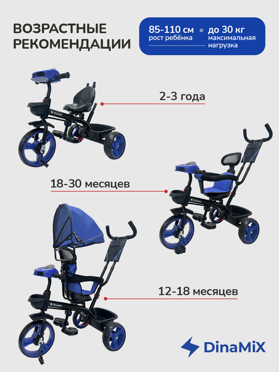 Трехколесный велосипед DinaMiX 10 дюймов - фото 4