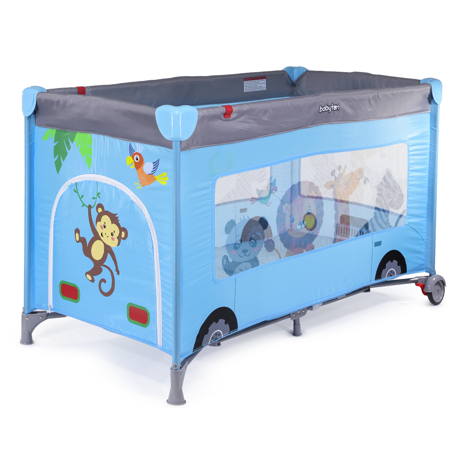 Манеж кровать Babyton Blue bus G120 - фото 4